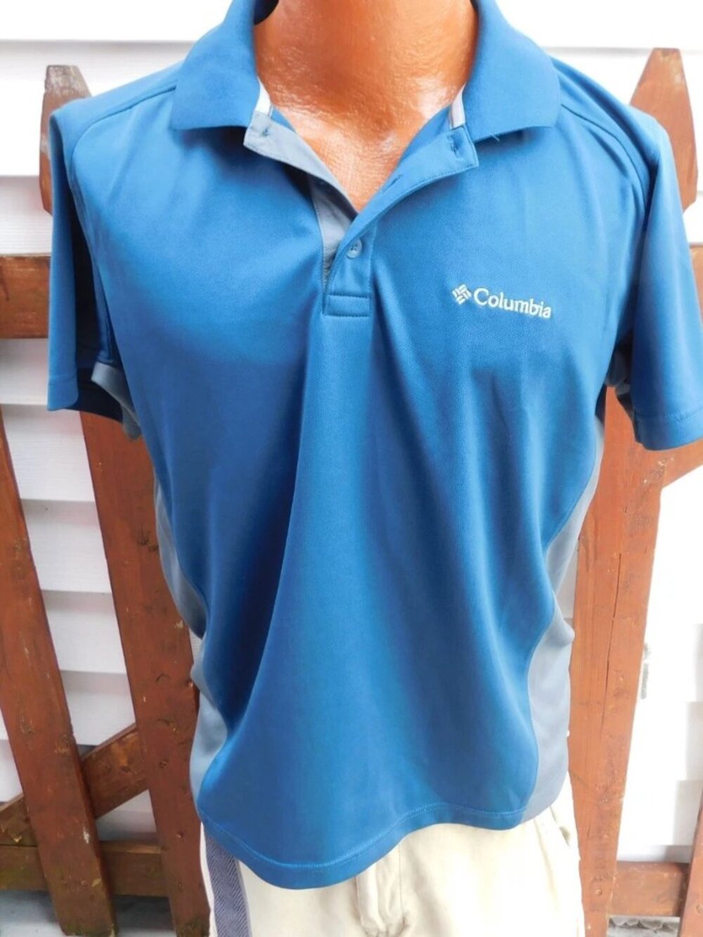 COLUMBIA GOLF Mens Shirt Medium Polo Two Tone